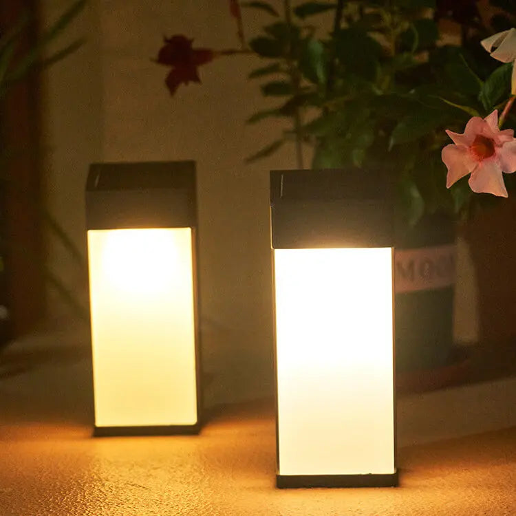 Solar Square Frosted Glass Waterproof Outdoor LED Wall Sconce Lamp Cuvalon