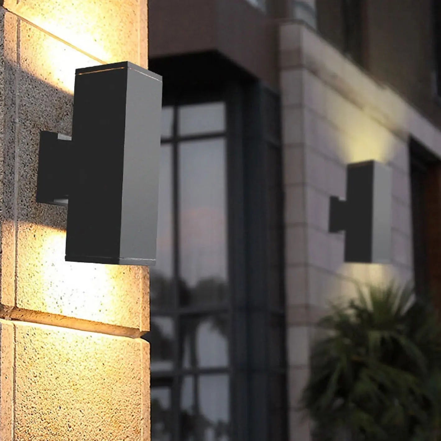 Modern Minimalist Square Column LED Luminous Outdoor Waterproof Wall Sconce Lamp Cuvalon