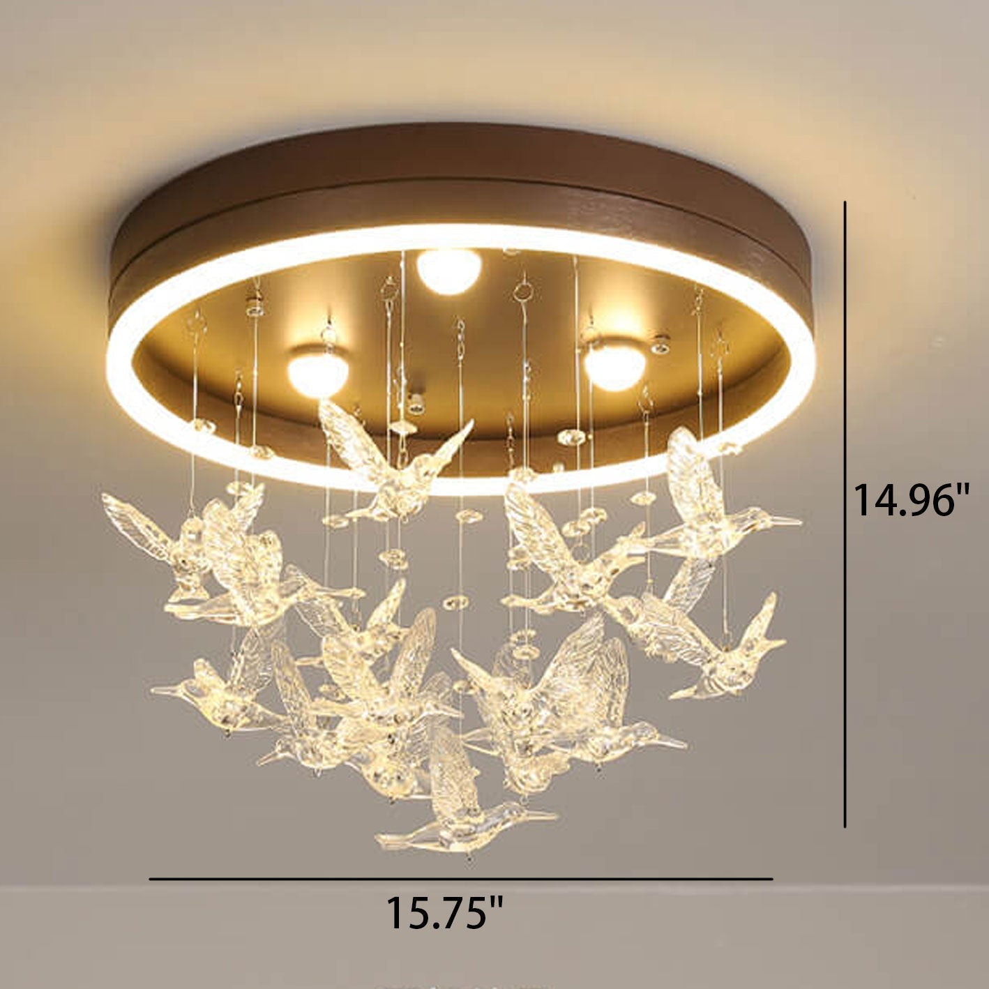 Modern Creative Cartoon Round Bird / Skirt Hanging LED Flush Mount Ceiling Light Cuvalon