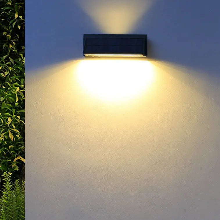 Outdoor Solar Waterproof Rectangular Slant LED Patio Wall Sconce Lamp Cuvalon