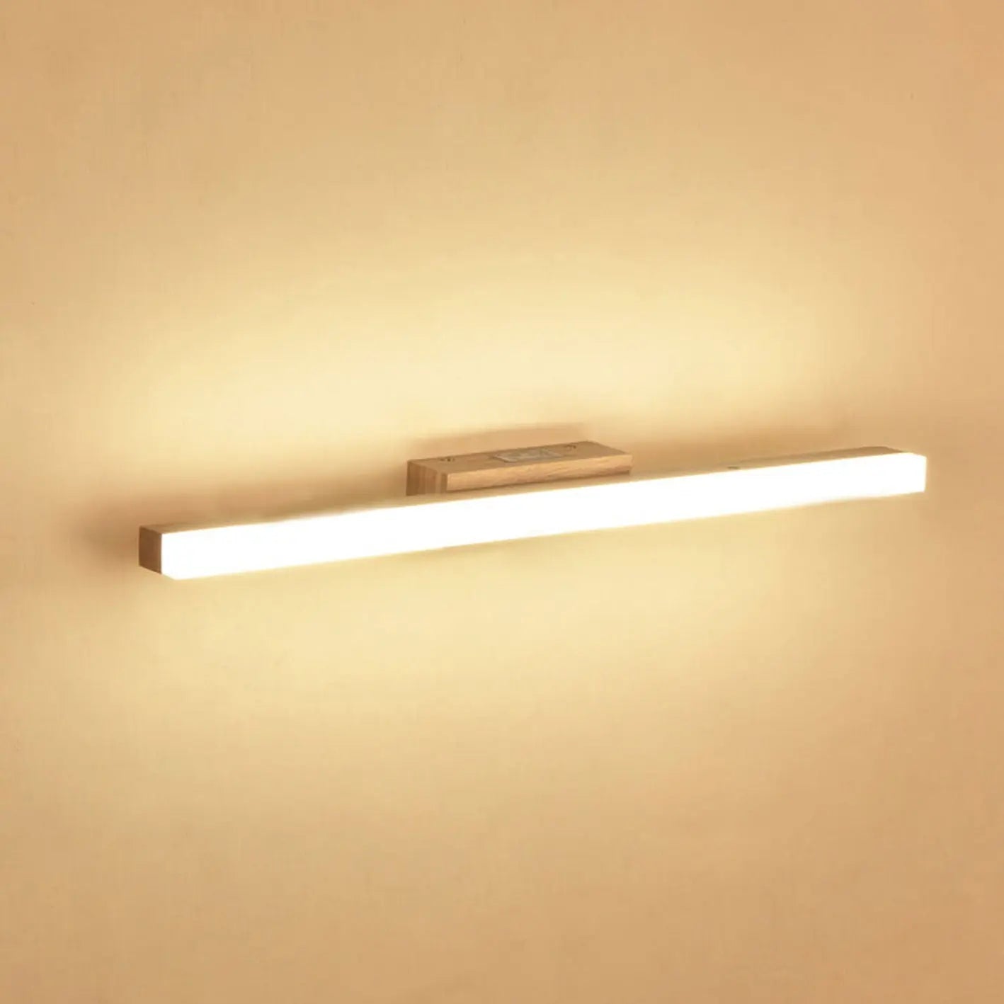 Nordic Minimalist Wooden Long Strip Vanity Light LED Wall Sconce Lamp Cuvalon
