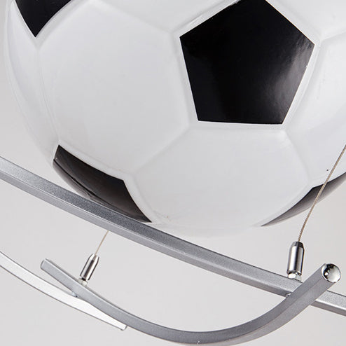 Cartoon Creative Soccer Glass Iron 1-Light Kids Pendant Light Cuvalon