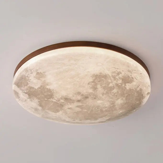 Nordic Minimalist Moon Round PVC LED Flush Mount Ceiling Light Cuvalon