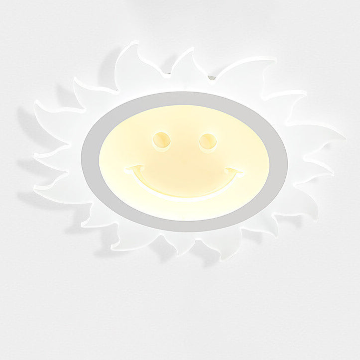 Creative Cartoon Smiley Sun LED Flush Mount Ceiling Light Cuvalon