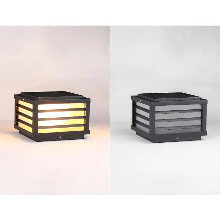 Modern Minimalist Waterproof Solar Square Aluminum PC LED Post Landscape Lighting for Garden Cuvalon