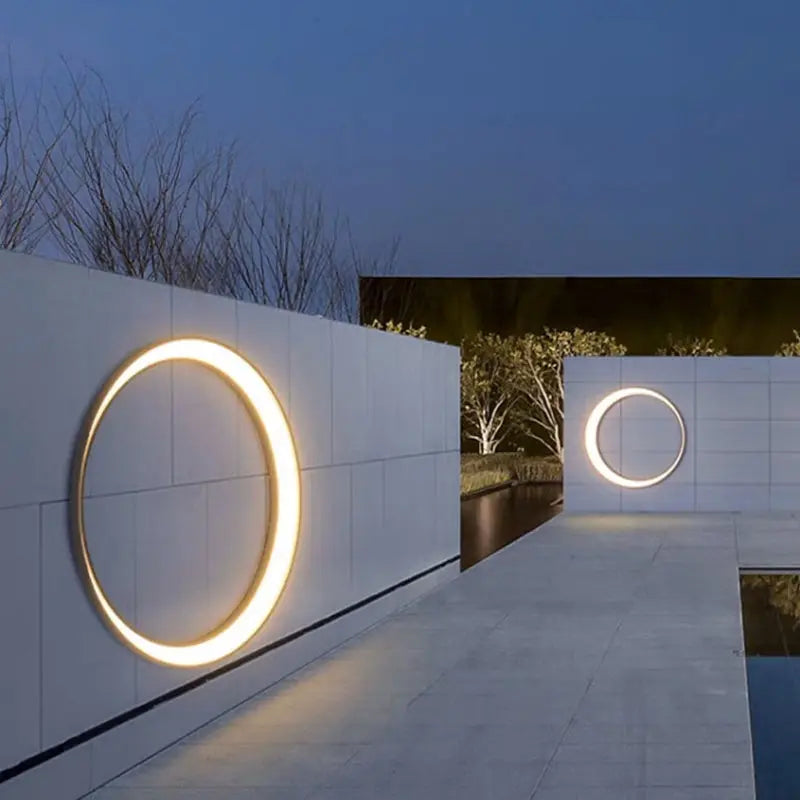 Modern Minimalist Crescent Circle Stainless Steel PC Waterproof LED Wall Sconce Lamp For Outdoor Patio Cuvalon