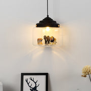 Cartoon Animal Glass 1-Light Little Zoo Pendant Lights Cuvalon
