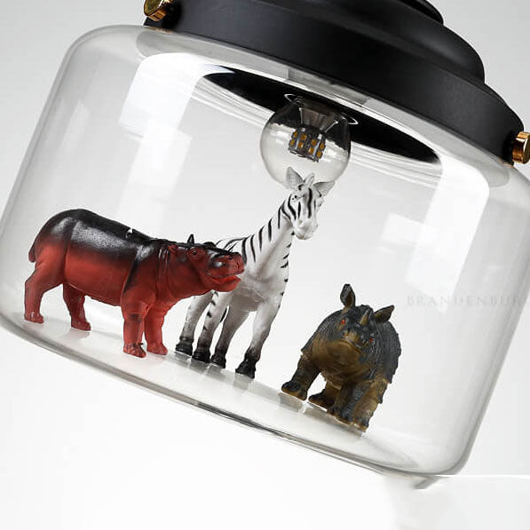 Cartoon Animal Glass 1-Light Little Zoo Pendant Lights Cuvalon