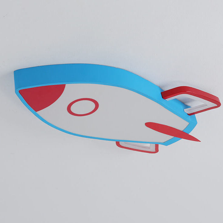 Cartoon Rocket-shaped Aluminum LED Flush Mount Ceiling Light Cuvalon