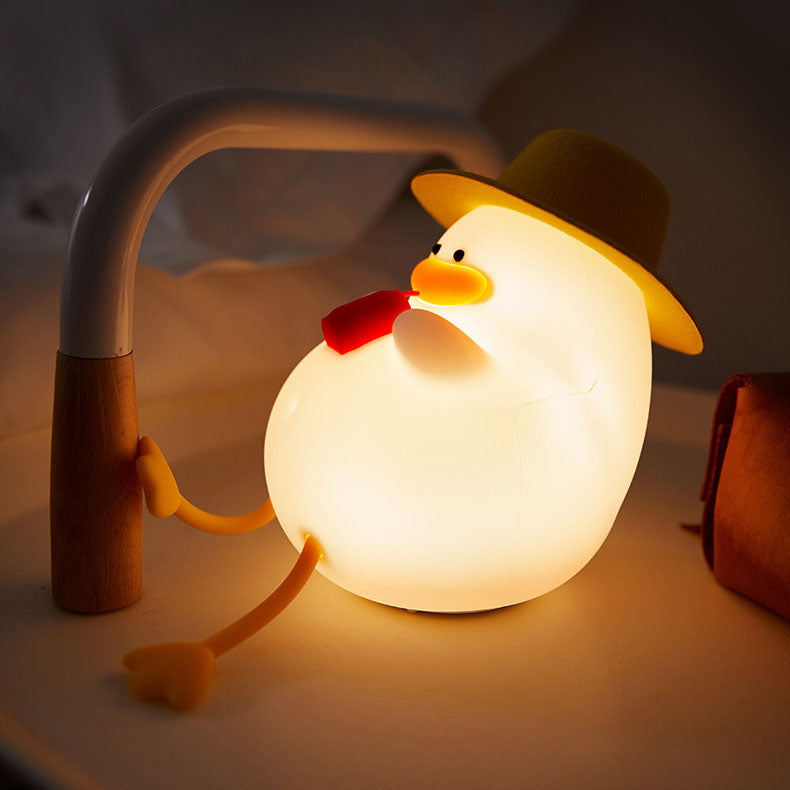 Creative Cartoon Silicone Duck Pat  LED Night Light Table Lamp Cuvalon