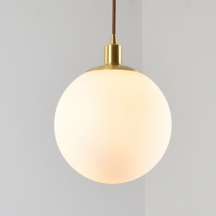 Nordic Minimalist White Orb 1-Light Pendant Light Cuvalon