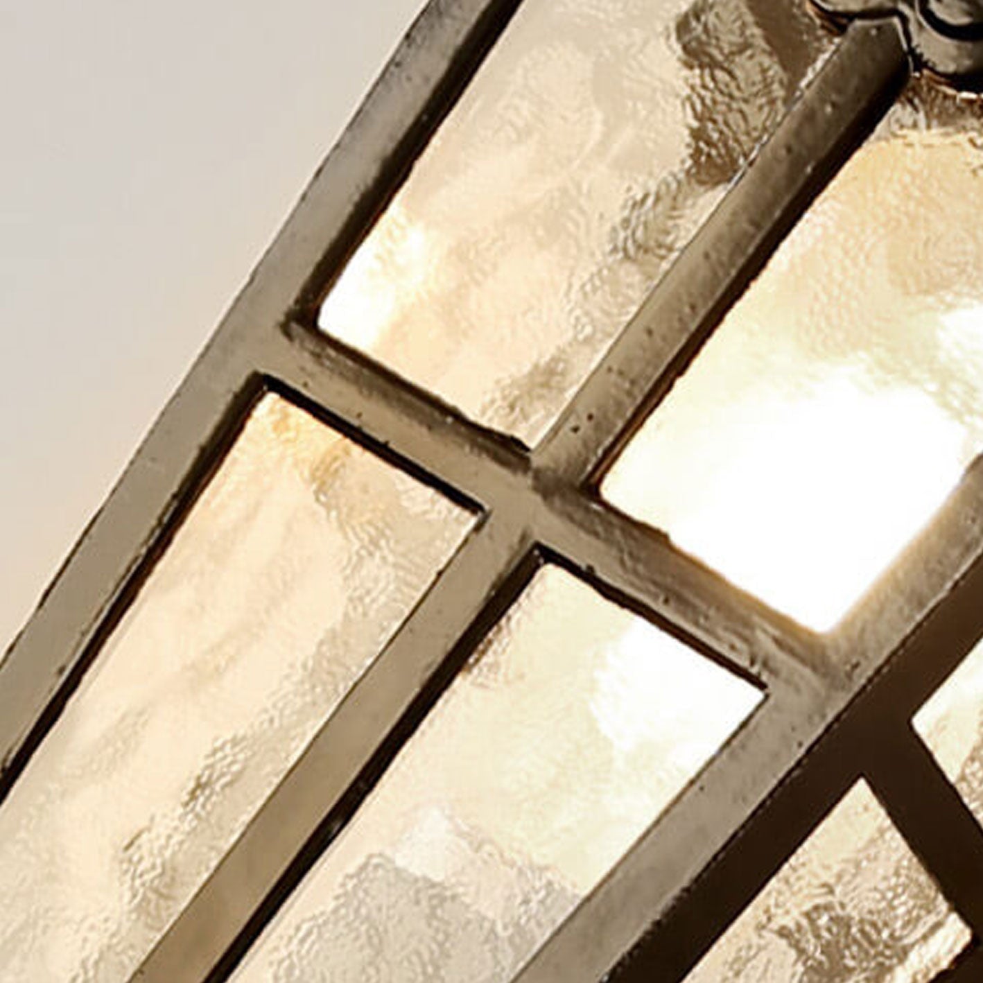 European Retro Glass Aluminum Lantern Outdoor Waterproof 1-Light Wall Sconce Lamp Cuvalon