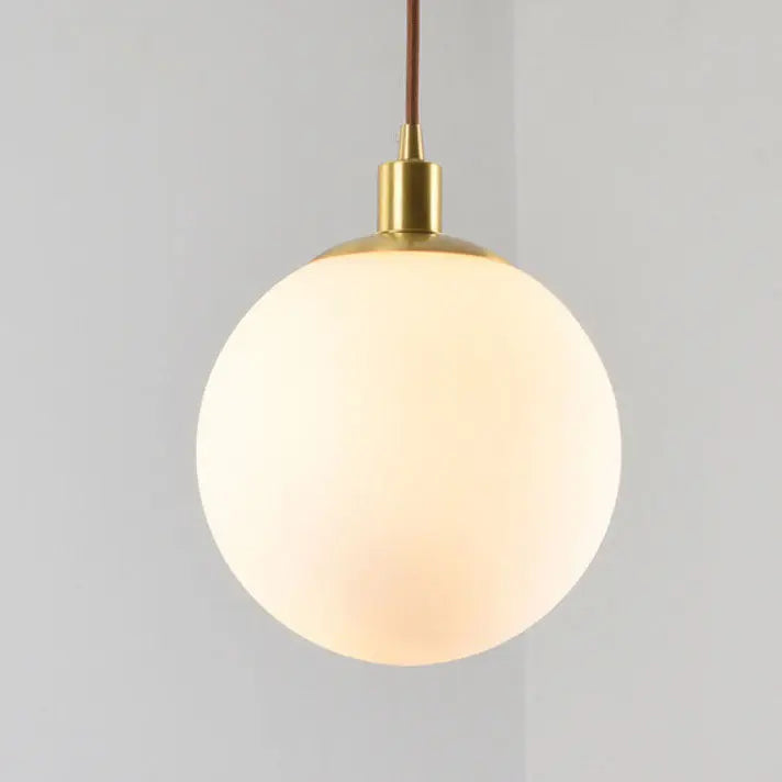 Nordic Minimalist White Orb 1-Light Pendant Light Cuvalon