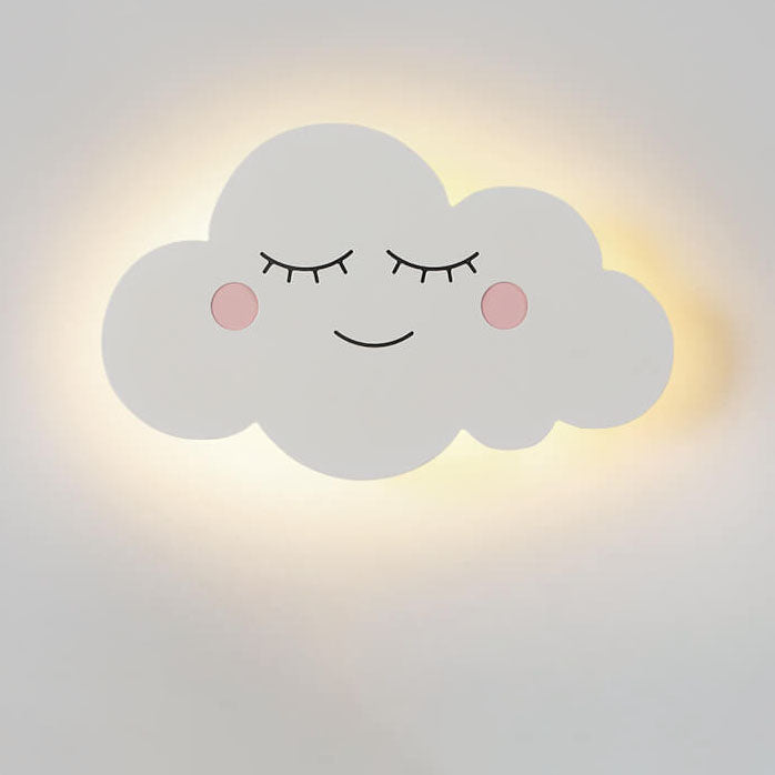 Nordic Creative Clouds Iron Emoji LED Kids Wall Sconce Lamp Cuvalon