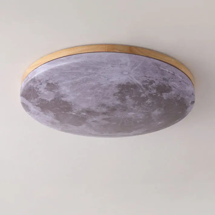 Nordic Minimalist Moon Round PVC LED Flush Mount Ceiling Light Cuvalon