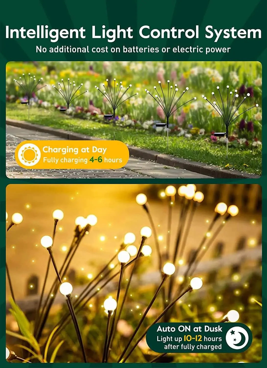 Modern Decorative Solar Firefly Waterproof ABS LED Lawn Insert Ground Outdoor Landscape Lighting Cuvalon