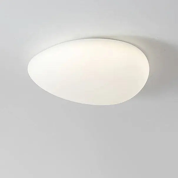 Nordic Minimalist Cobblestone PE Lampshade LED Flush Mount Ceiling Light Cuvalon