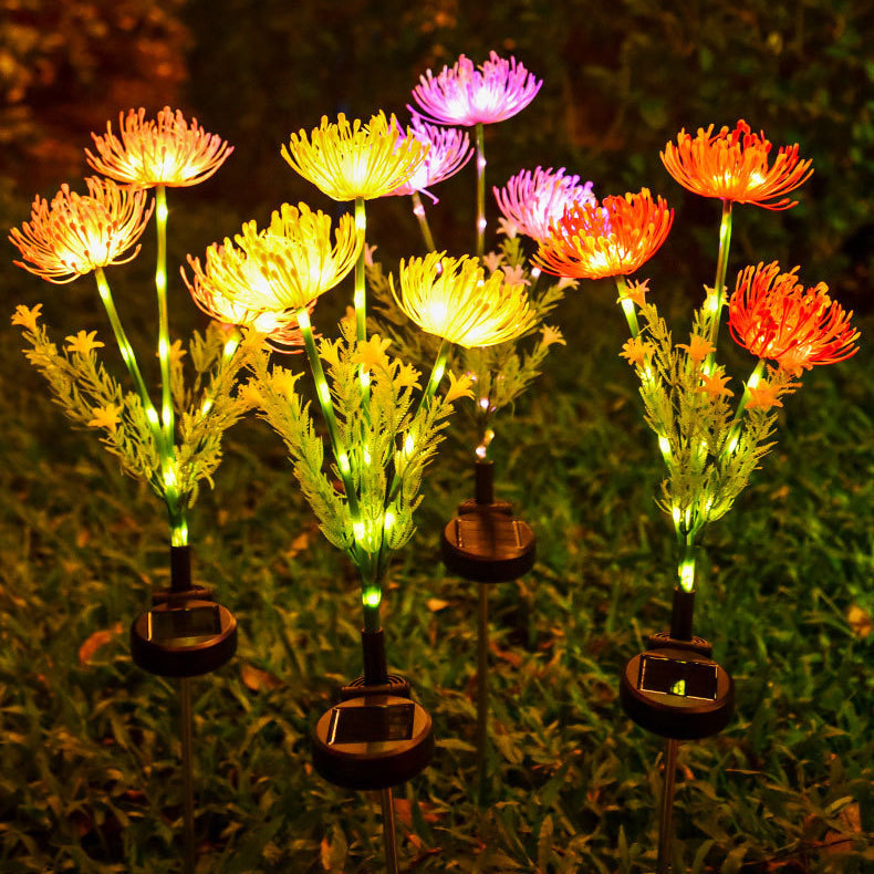 Modern Art Deco Waterproof Solar Plastic Stainless Steel ABS Simulated Flower LED Landscape Light For Garden Cuvalon