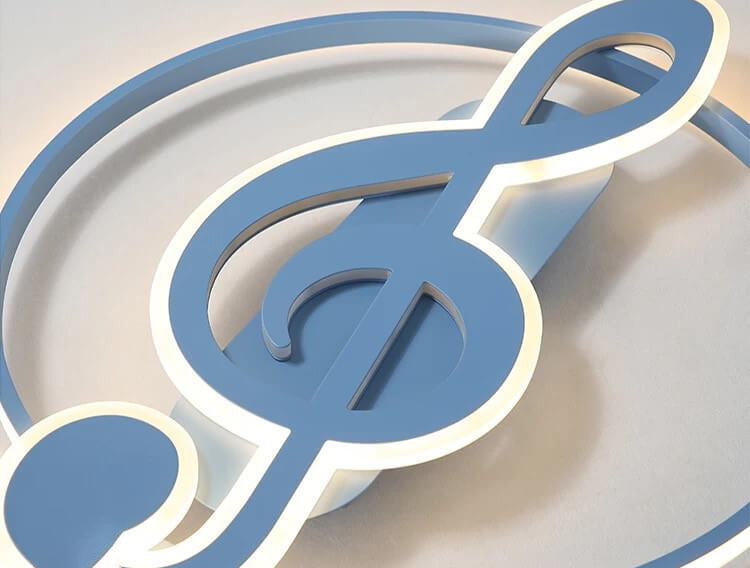 Nordic Creative Music Notes Design LED Flush Mount Ceiling Light Cuvalon