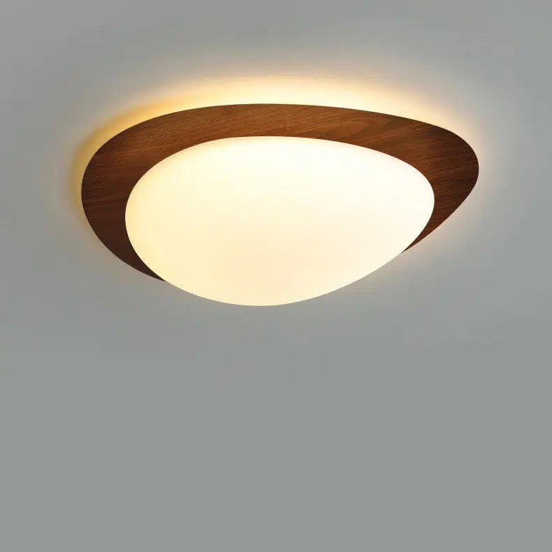 Contemporary Scandinavian Pebble Shape Iron Acrylic LED Flush Mount Ceiling Light For Bedroom Cuvalon
