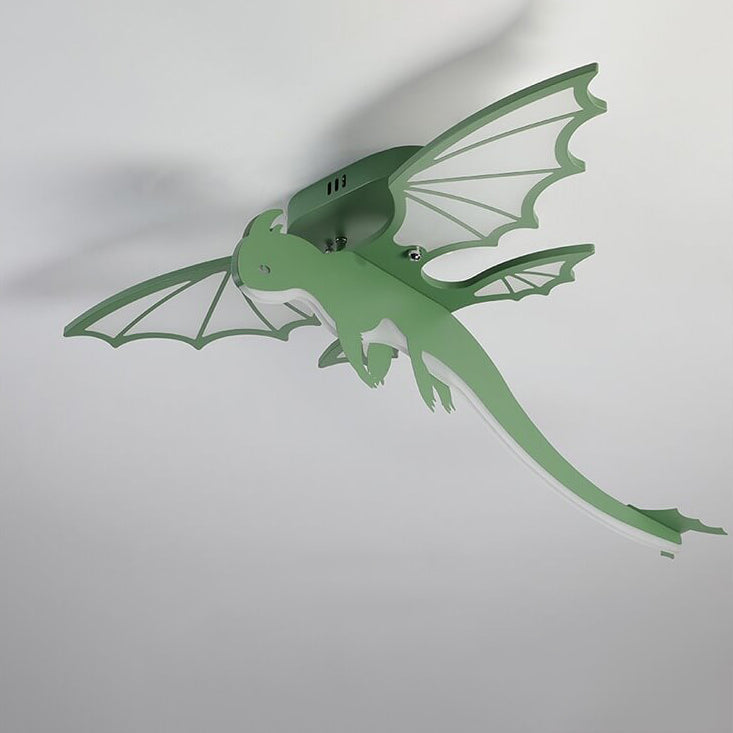 Contemporary Creative Acrylic Cartoon Dinosaur LED Semi-Flush Mount Ceiling Light For Bedroom Cuvalon