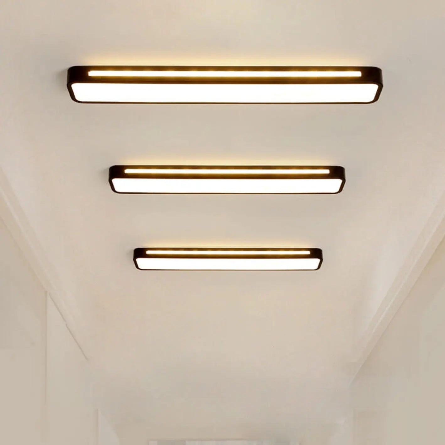 Nordic Minimalist Long LED Flush Mount Ceiling Light Cuvalon