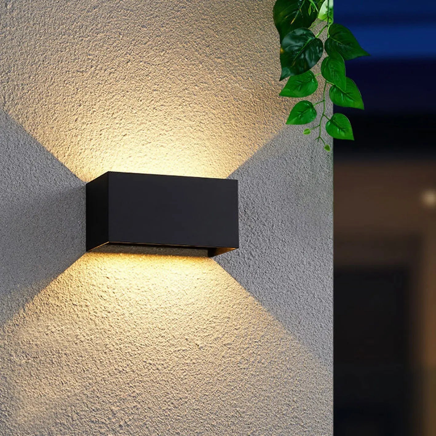 Modern Outdoor Waterproof Rectangular LED Up and Down Illuminated Outdoor Wall Sconce Lamp Cuvalon