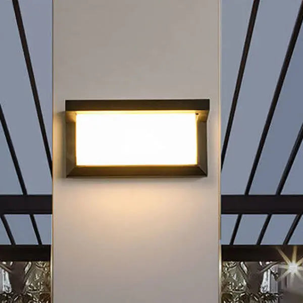 Modern Rectangular LED Sensor Outdoor Waterproof Wall Sconce Lamp Cuvalon