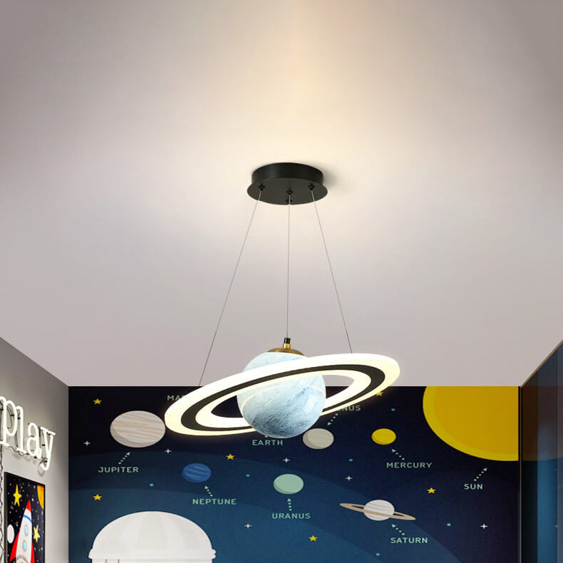 Modern Creative Space Planet Circle Kids LED Chandelier Cuvalon