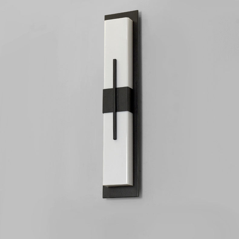 Outdoor Minimalist Rectangular Stainless Steel Acrylic LED Waterproof Wall Sconce Lamp Cuvalon