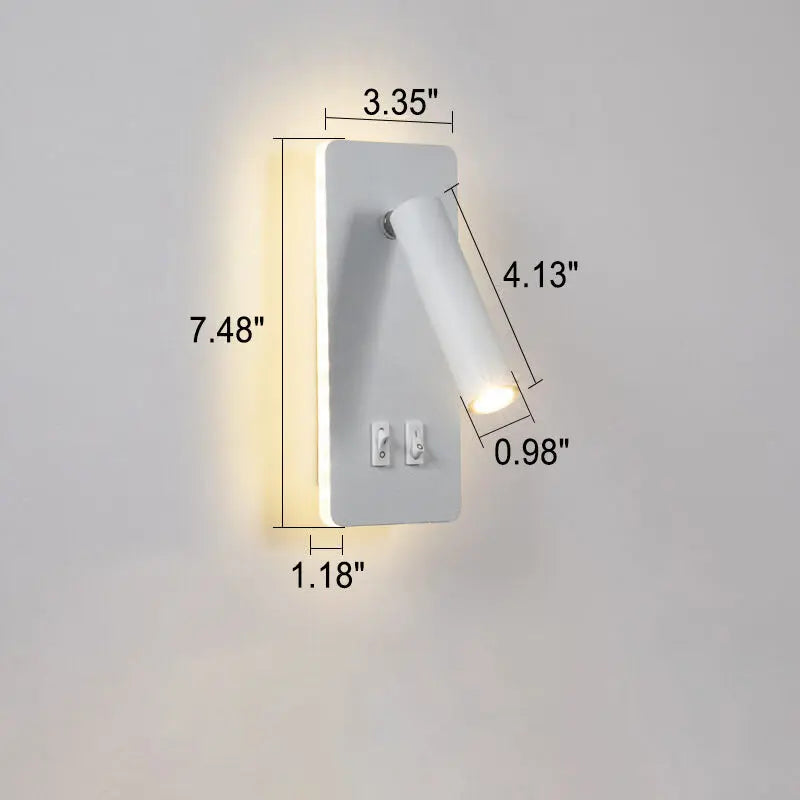 Nordic Minimalist Square Spotlight Rotatable LED Reading Wall Sconce Lamp Cuvalon