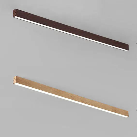 Modern Minimalist Wood Grain Aluminum Strips LED Flush Mount Ceiling Light Cuvalon