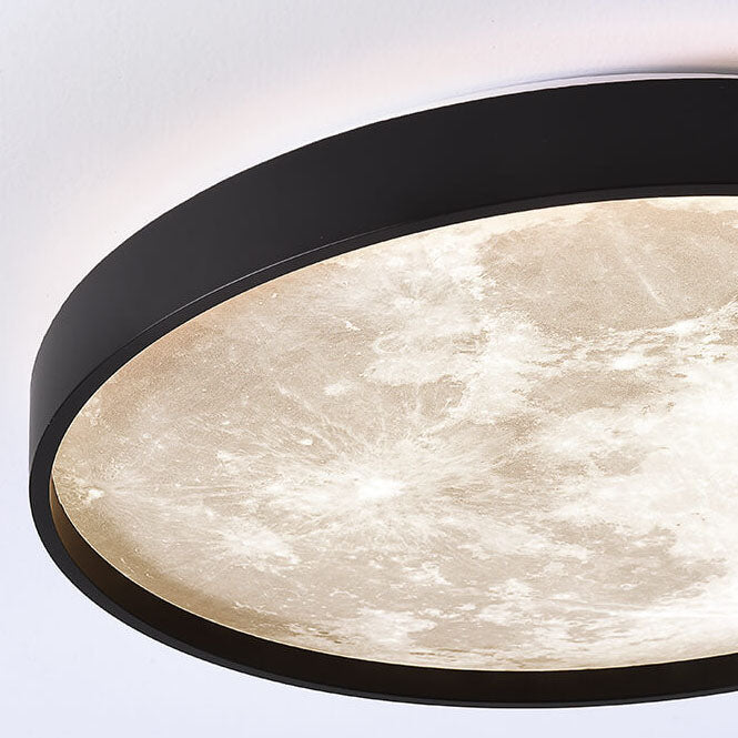 Nordic Creative Moon Round LED Flush Mount Ceiling Light Cuvalon