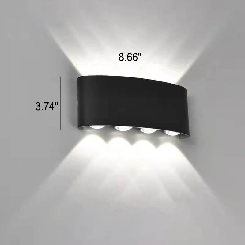 Modern Outdoor Arc Up and Down Spotlight LED Outdoor Waterproof Wall Sconce Lamp Cuvalon