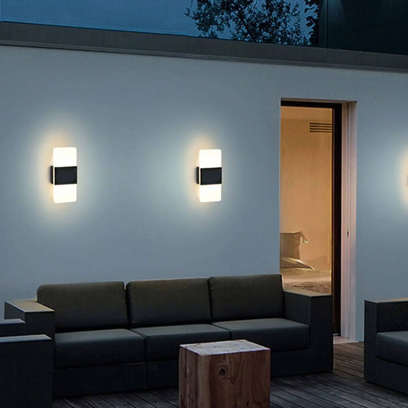 Courtyard Waterproof Acrylic LED Solar Wall Sconce Lamp Outdoor Light Cuvalon