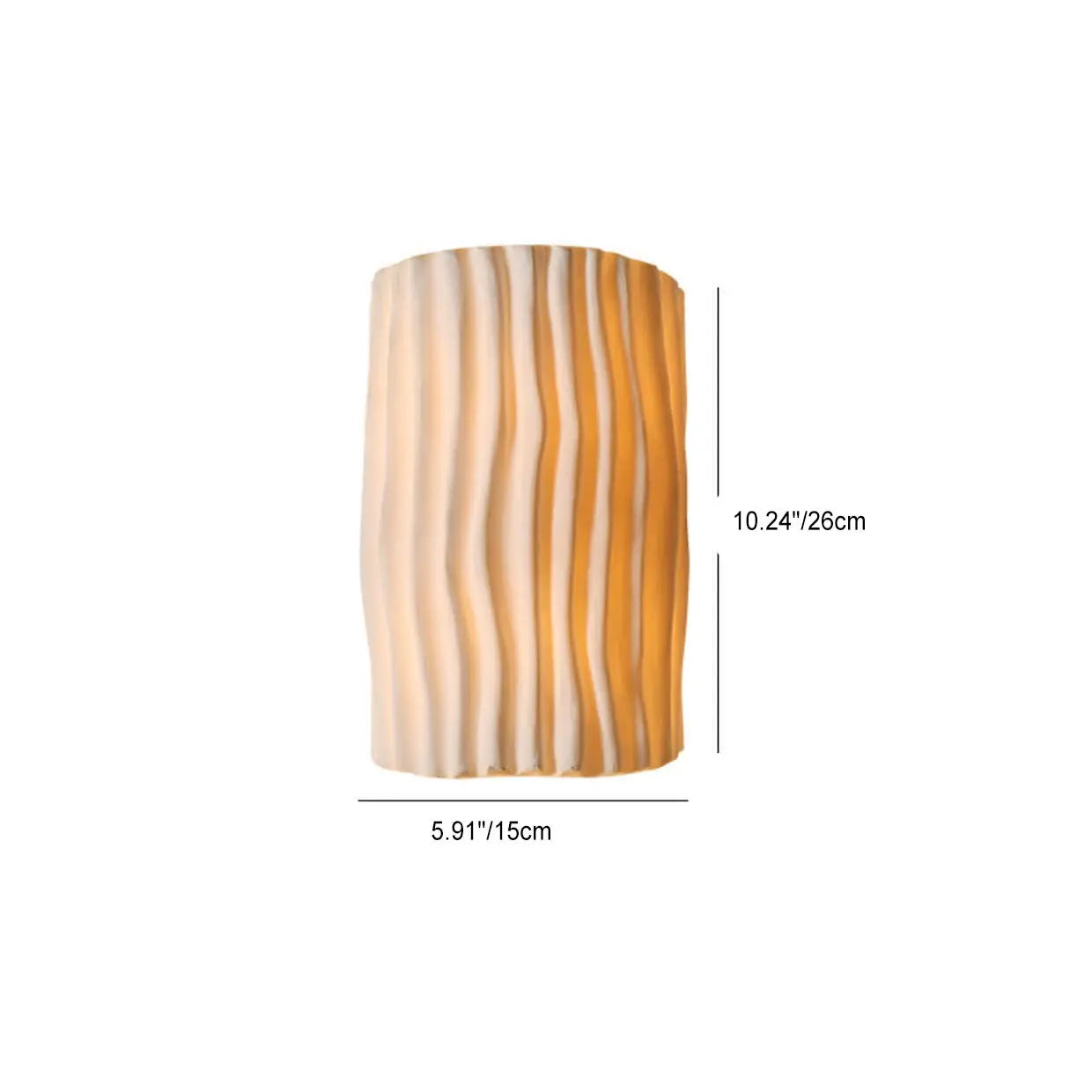 Nordic Creative Resin Striped Half Cylinder 2-Light Wall Sconce Lamp Cuvalon