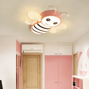 Contemporary Creative Kids Bee Iron Acrylic LED Flush Mount Ceiling Light For Bedroom Cuvalon