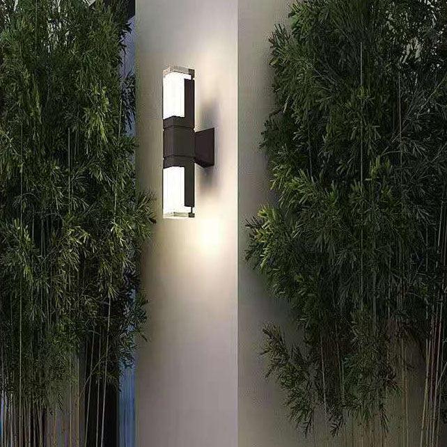 Outdoor Modern Waterproof Rectangular Column LED Wall Sconce Lamp Cuvalon