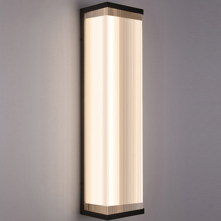 Modern Minimalist Waterproof Rectangular Stainless Steel Acrylic LED Outdoor Wall Sconce Lamp For Outdoor Patio Cuvalon