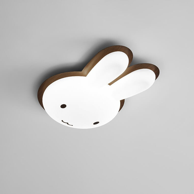 Modern Funny Bunny Kids Iron Acrylic LED Flush Mount Light Cuvalon