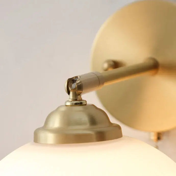 Nordic Striped Milk White Glass Brass 1-Light Pull Cord Wall Sconce Lamp Cuvalon