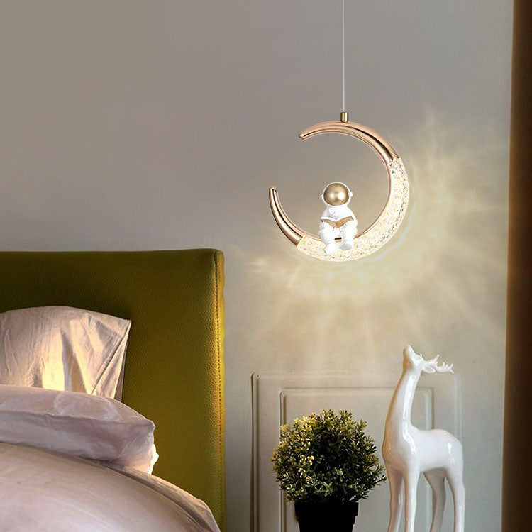 Modern Creative Astronaut Moon LED Kids Pendant Light Cuvalon
