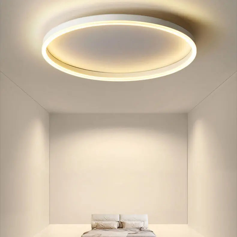 Nordic Minimalist Circle Ring Iron Acrylic LED Flush Mount Ceiling Light Cuvalon