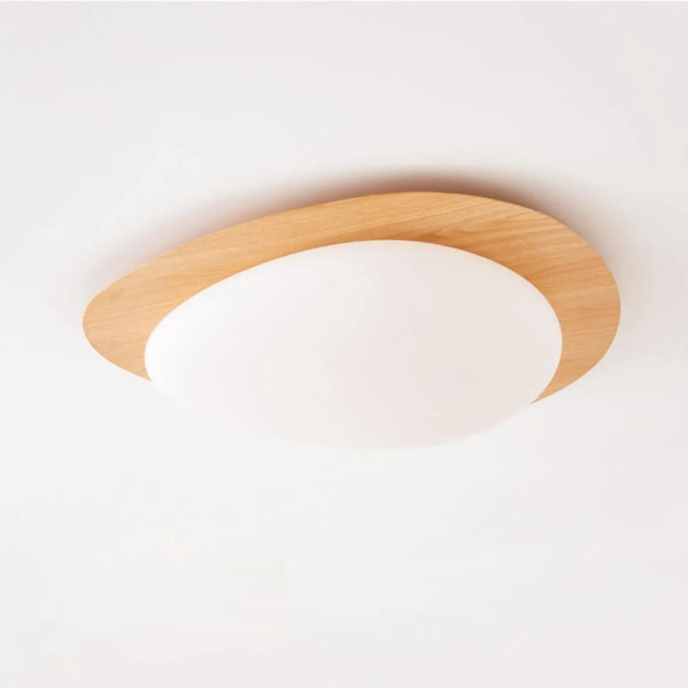 Nordic Iron Wood Grain Pebble LED Flush Mount Ceiling Light Cuvalon