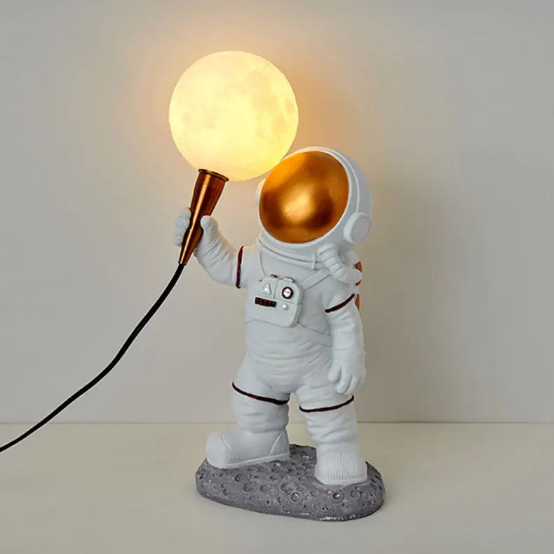 Contemporary Creative Cartoon Astronaut Resin ABS 1-Light Wall Sconce Lamp For Bedroom Cuvalon