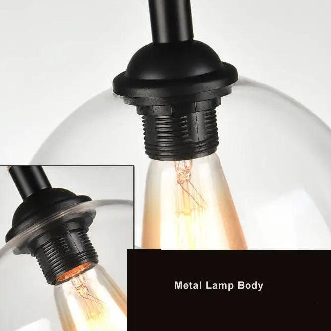 Retro Rope Hanging 1-Light Glass Globe Pendant Light Cuvalon