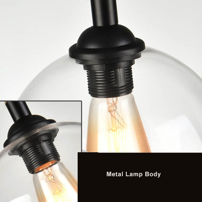 Retro Rope Hanging 1-Light Glass Globe Pendant Light Cuvalon