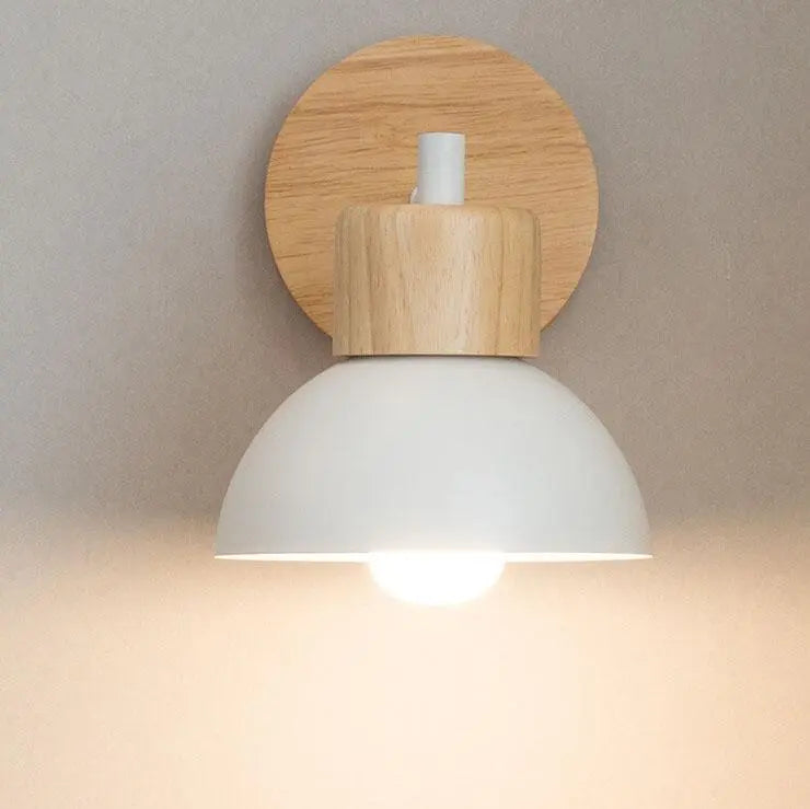 Nordic Wood Metal 1-Light Wall Sconce Lamps Cuvalon