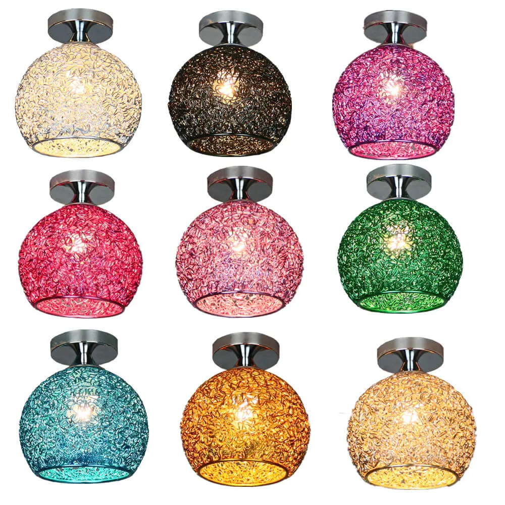 Modern Colorful 1-Light Dome Semi-Flush Mount Light Cuvalon