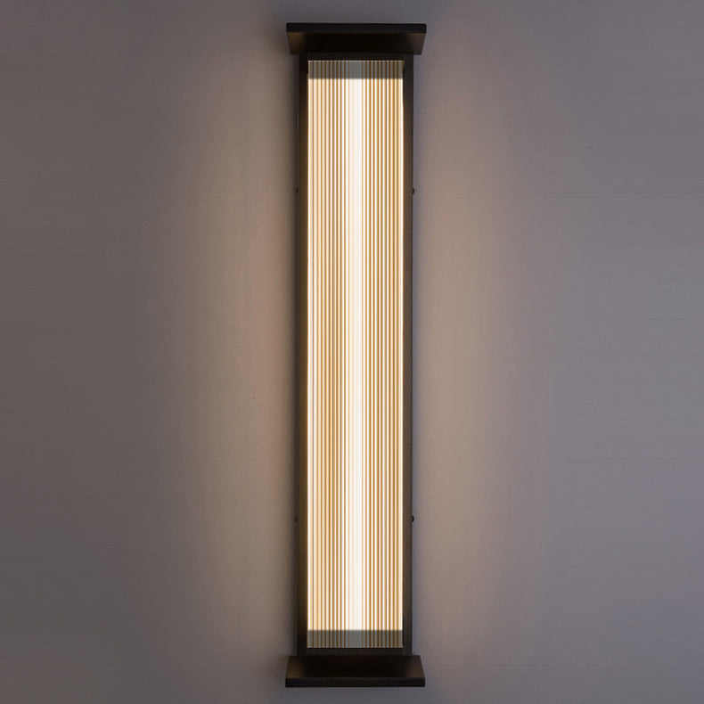 Modern Minimalist Waterproof Rectangular Stainless Steel Acrylic LED Wall Sconce Lamp For Outdoor Patio Cuvalon